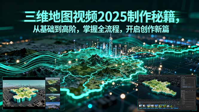 【精】三维地图视频2025制作秘籍，从基础到高阶，掌握全流程，开启创作新篇