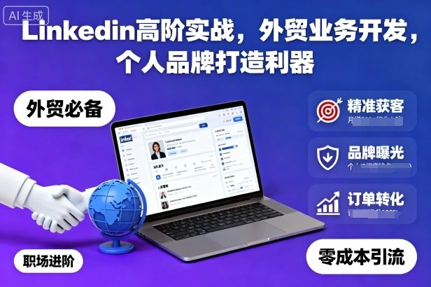 【精】Linkedin高阶实战,外贸业务开发,个人品牌打造利器