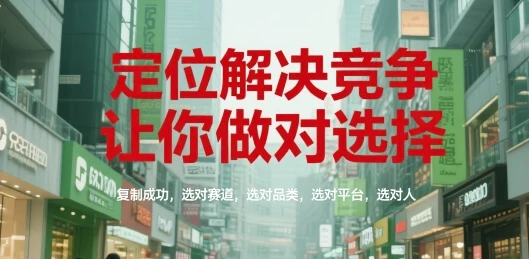 【精】定位解决竞争，让你做对选择，复制成功，选对赛道，选对品类，选对平台，选对人