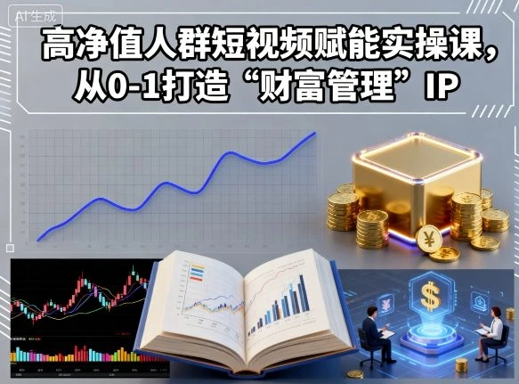 【精】高净值人群短视频赋能实操课，从0-1打造“财富管理”IP