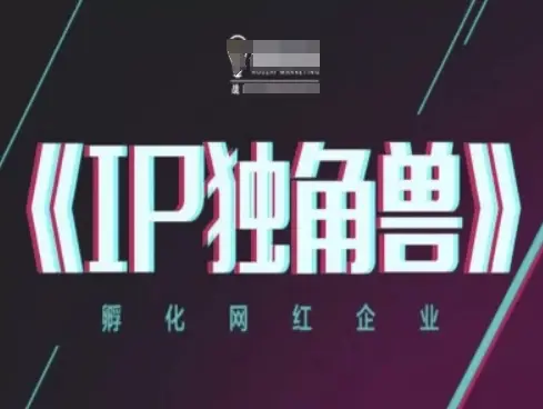 IP独角兽，孵化网红企业，ip教程