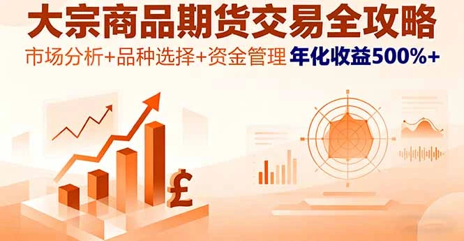 【精】大宗商品期货交易全攻略,市场分析+品种选择+资金管理,年化收益500%+