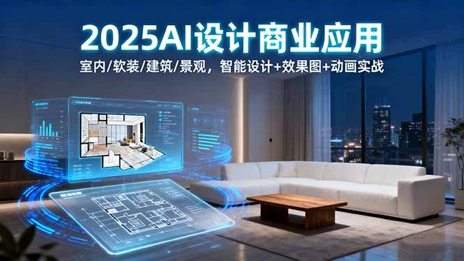 【精】2025AI设计商业应用:室内/软装/建筑/景观,智能设计+效果图+动画实战