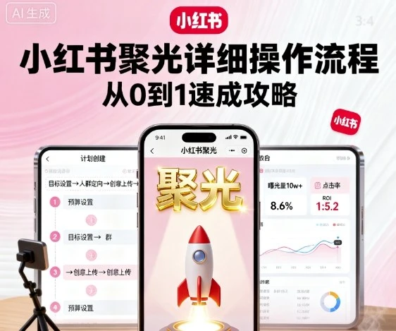 小红书聚光详细操作流程,小红书聚光从0到1速成攻略