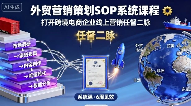 【精】外贸营销策划SOP系统课程,打开跨境电商企业线上营销任督二脉