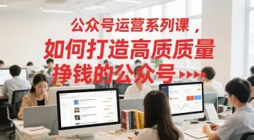 公众号运营系列课，如何打造高质量挣钱的公众号