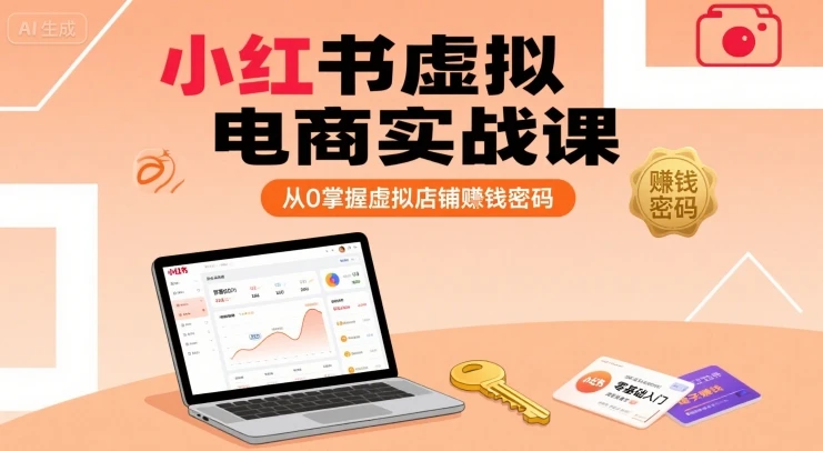 【精】小红书虚拟电商实战课，从0掌握虚拟店铺賺钱密码(更新)