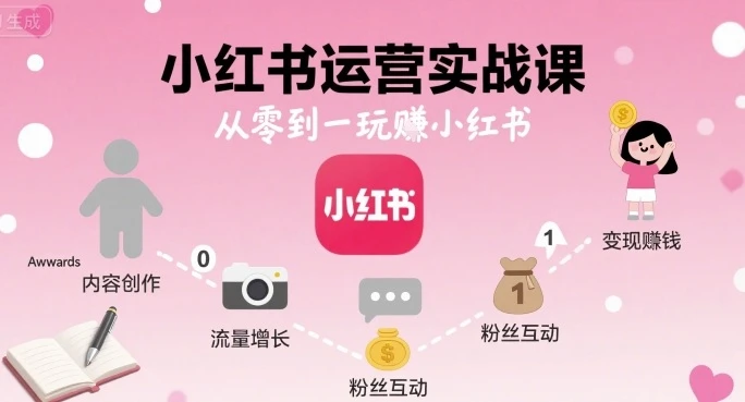 【精】小红书运营实战课,从零到一玩賺小红书