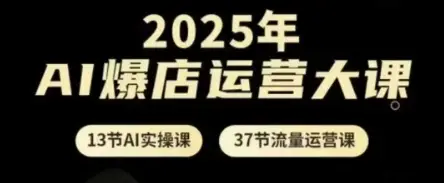 2025年AI爆店运营大课,13节AI实操课+37节流量运营课