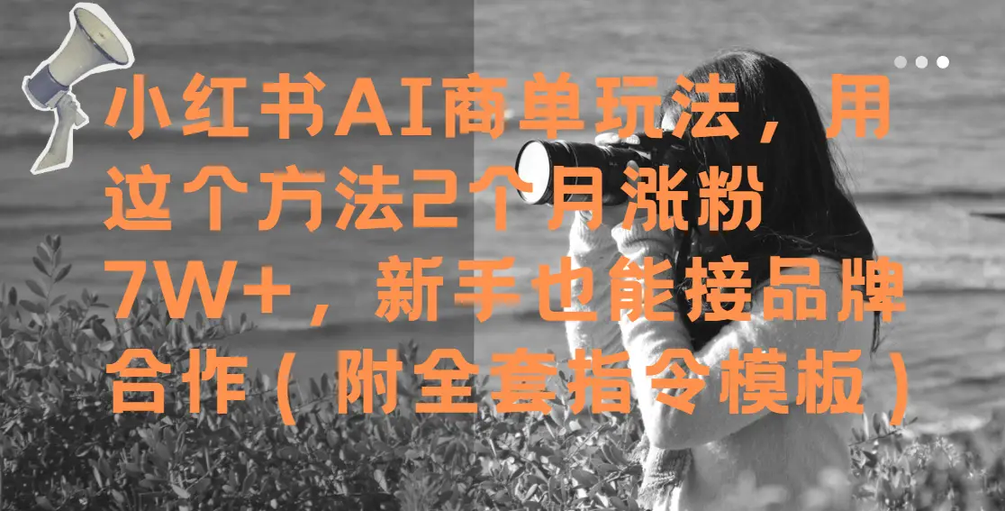 小红书AI商单玩法，用这个方法2个月涨粉7W+，新手也能接品牌合作（附全套指令模板）
