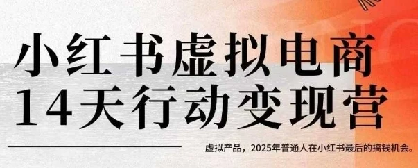 【精】小红书虚拟电商14天变现训练营，虚拟产品，2025年普通人在小红书最后的搞钱机会