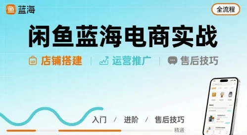 【精】闲鱼蓝海电商实战，店铺搭建运营售后全流程