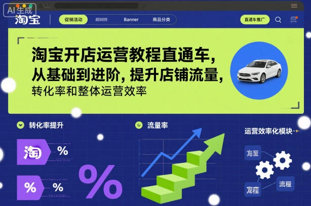 【精】淘宝开店运营教程直通车,从基础到进阶,提升店铺流量,转化率和整体运营效率(更新26年1月) 【精】淘宝开店运营教程直通车,从基础到进阶,提升店铺流量,转化率和整体运营效率(更新26年1月)