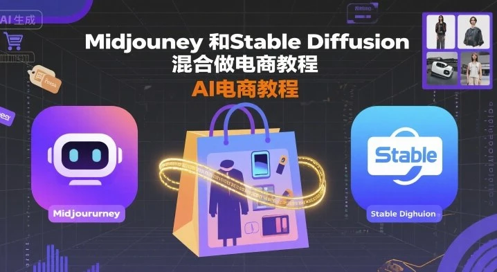 【精】Midjourney和Stable Diffusion混合做电商教程-ai电商教程