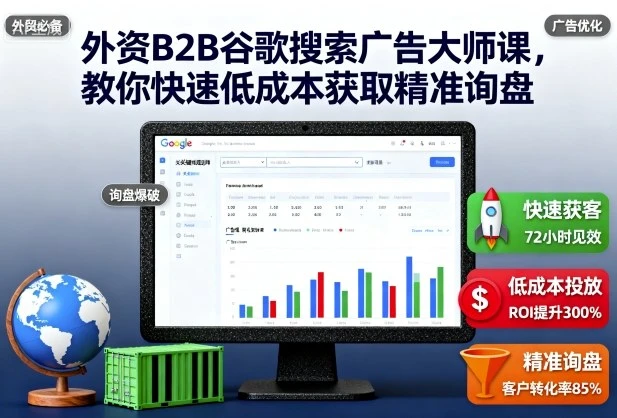 【精】外资B2B谷歌搜索广告大师课，教你快速低成本获取精准询盘
