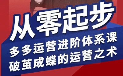 【精】拼多多运营进阶系统课，从零起步，多多运营进阶体系课，破茧成蝶的运营之术(更新9月)